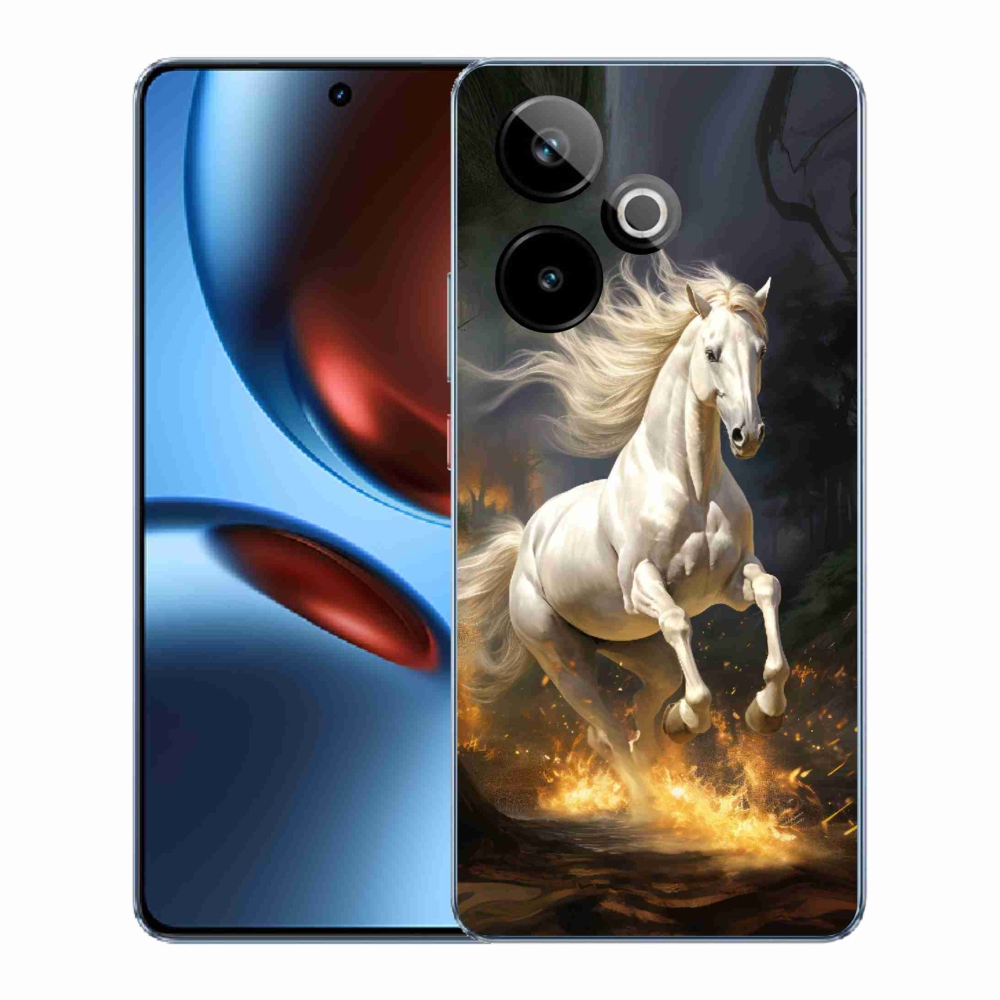 Rugalmas zselés tok mmCase képpel a Realme GT 7 5G/GT 7T 5G számára - fehér ló 2