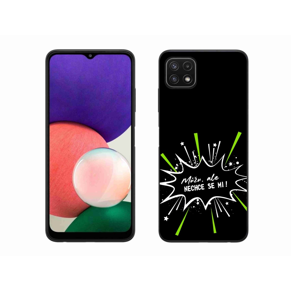 Gél borító mmCase Samsung Galaxy A22 5G - vicces szöveg 11 fekete háttér