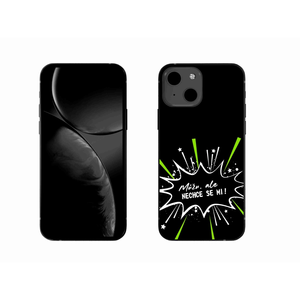 Gél borító mmCase iPhone 13 6.1 készülékhez - vicces szöveg 11 fekete háttér