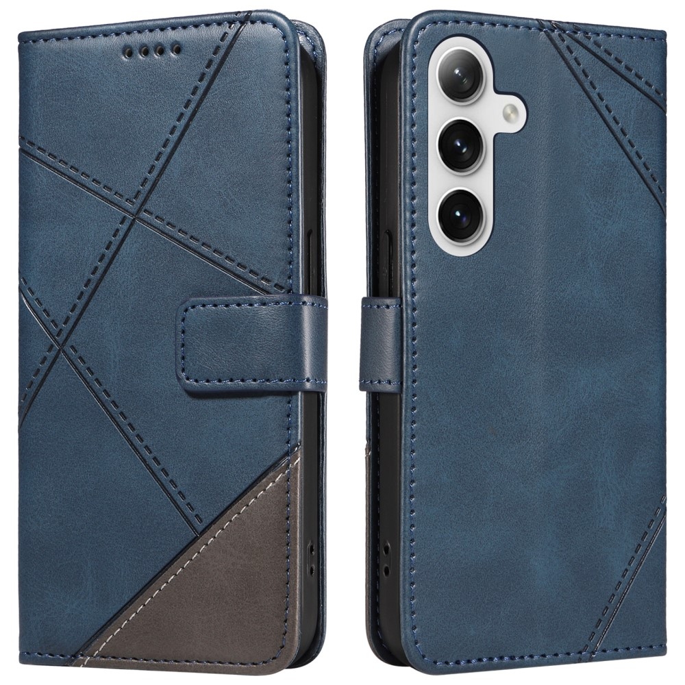 Háromszög alakú könyv tok Samsung Galaxy S24+/S25+ készülékhez - kék