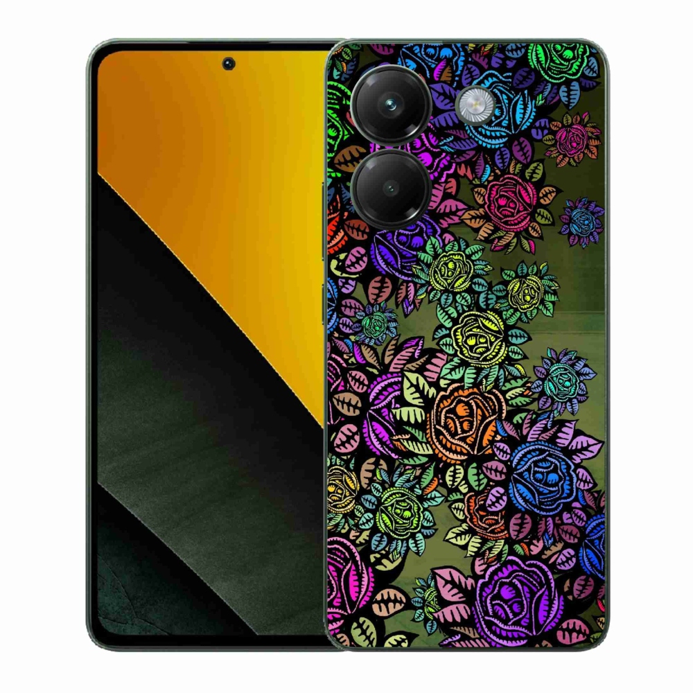 Gél borító mmCase a Xiaomi Poco M7 Pro 5G számára - virágok 6