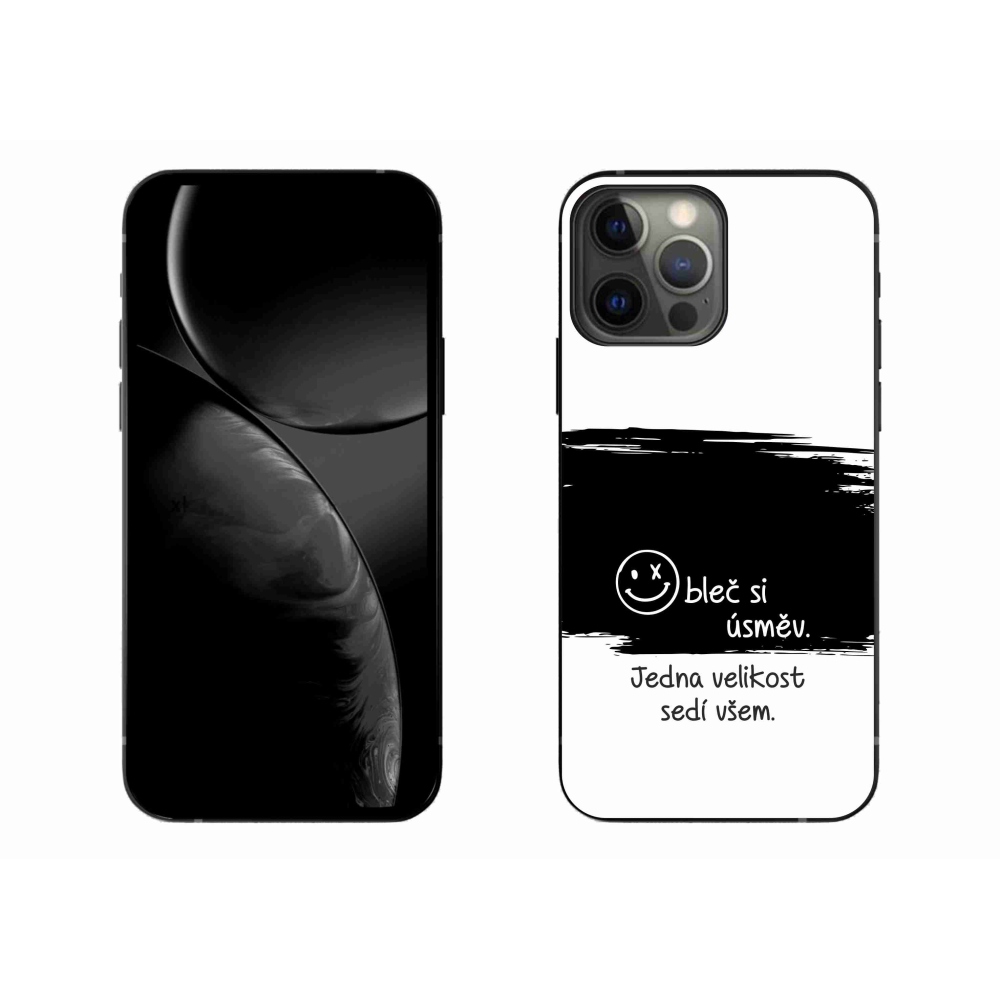 Gél borítás mmCase iPhone 13 Pro Max 6.7 készülékhez - vicces szöveg 8 fekete és fehér háttérrel