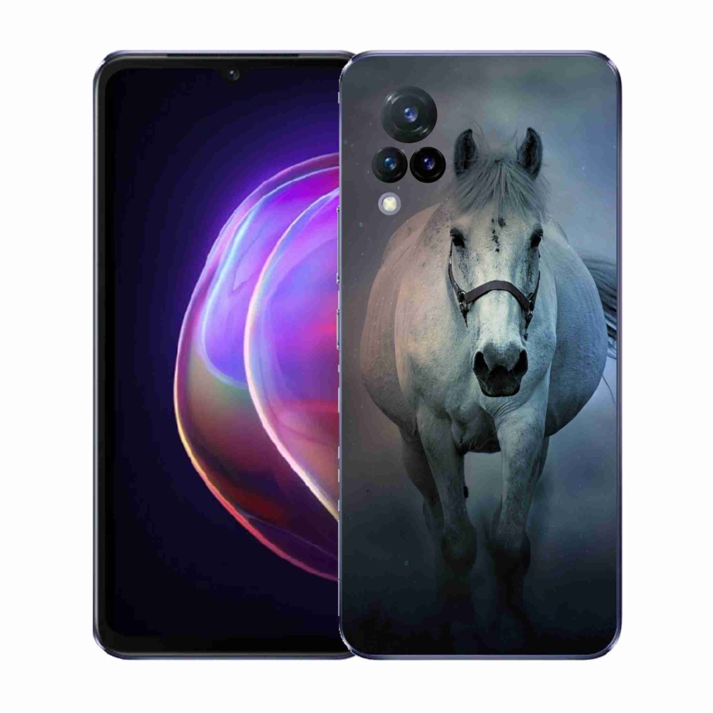 Gél borító mmCase a Vivo V21 4G/5G - futó fehér ló Vivo V21 4G/5G - futó fehér ló