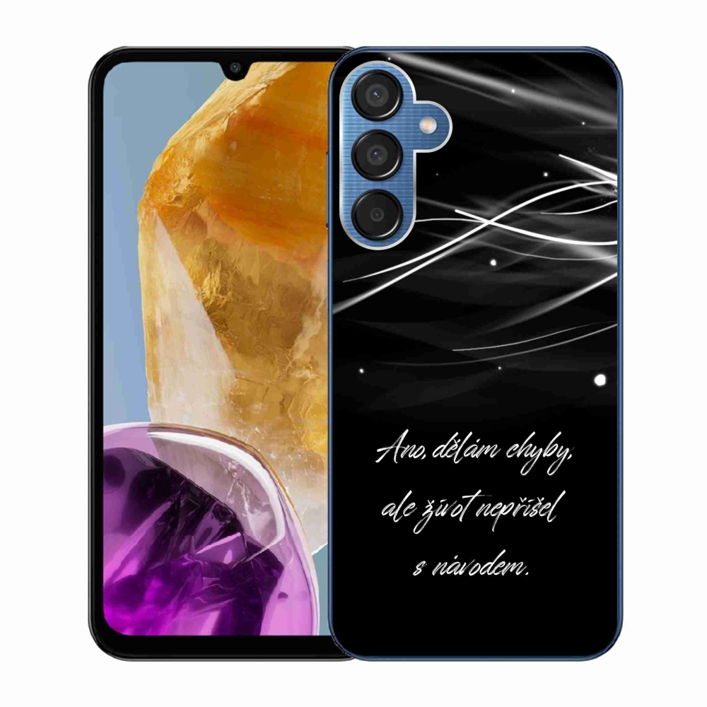 Gél védőhuzat mmCase Samsung Galaxy M15 5G - idézem fekete háttér