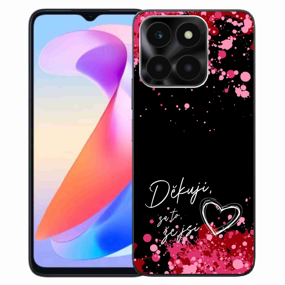 Gél borító mmCase a Honor X6a készülékhez - text in love 2 fekete háttér