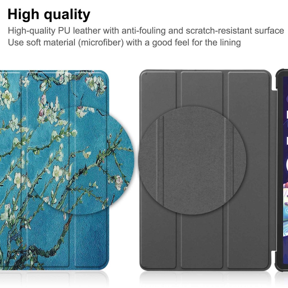 Nyomtatás intelligens záró tok Lenovo Tab P11 Pro (2.Gen) - fehér virágok