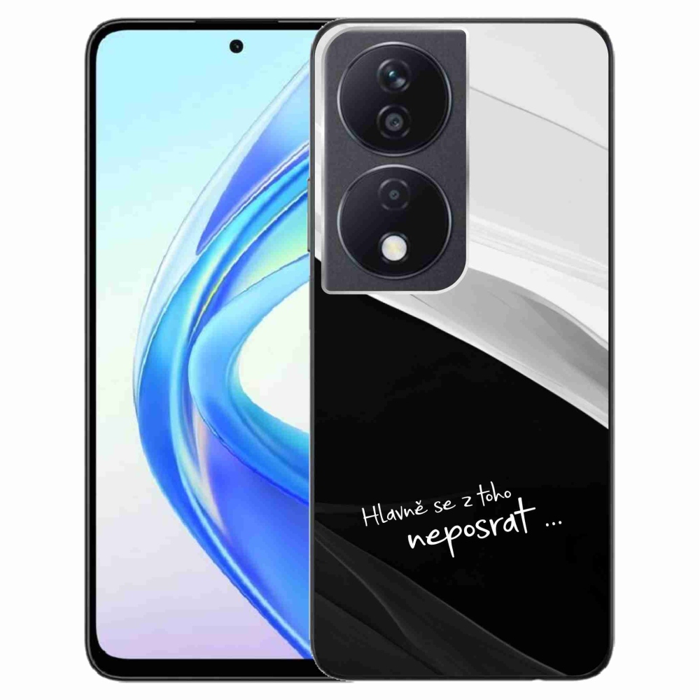 Gél borító mmCase a Honor X7b/Honor 90 Smart készülékhez - vicces szöveg 13 fekete és fehér háttérrel