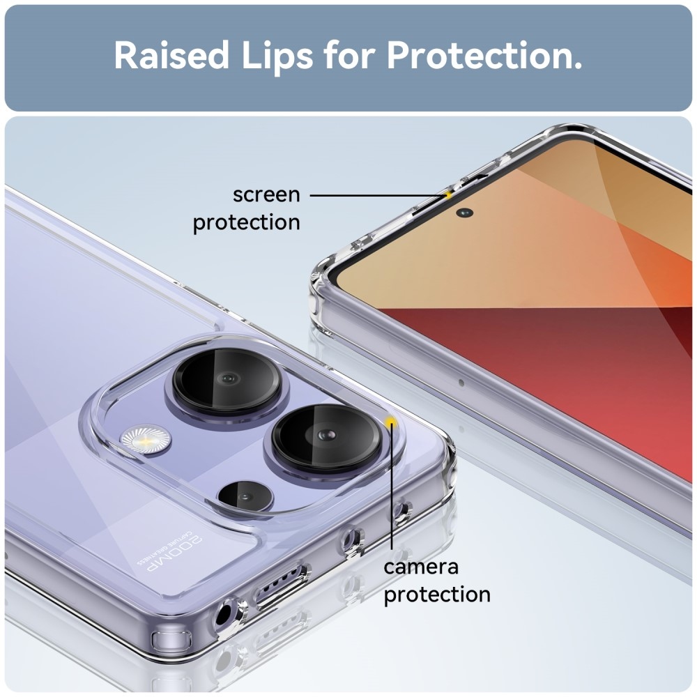 Gél tok kemény hátlappal a Xiaomi Redmi Note 13 Pro 4G/Poco M6 Pro számára - átlátszó