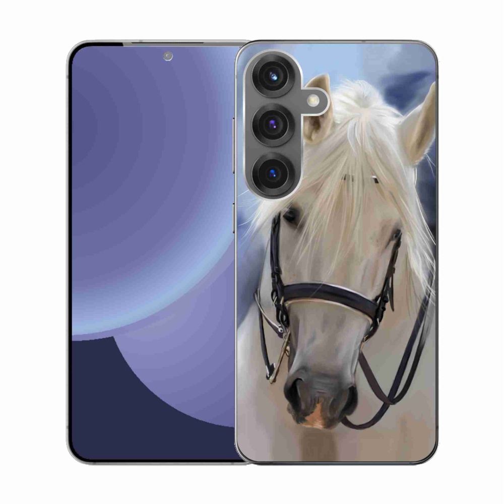 Zselés borítás mmCase Samsung Galaxy S25 készülékhez - fehér ló
