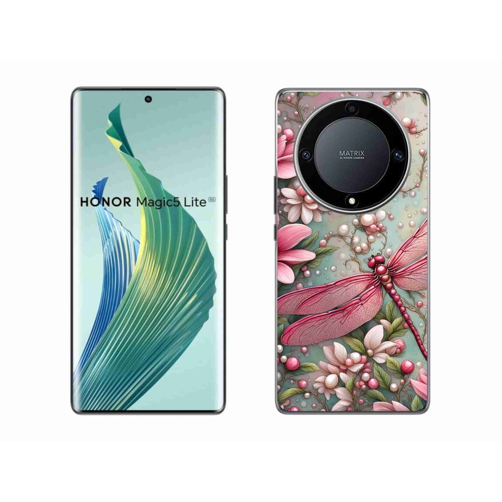 Gél borítás mmCase a Honor Magic 5 Lite 5G számára - szitakötő