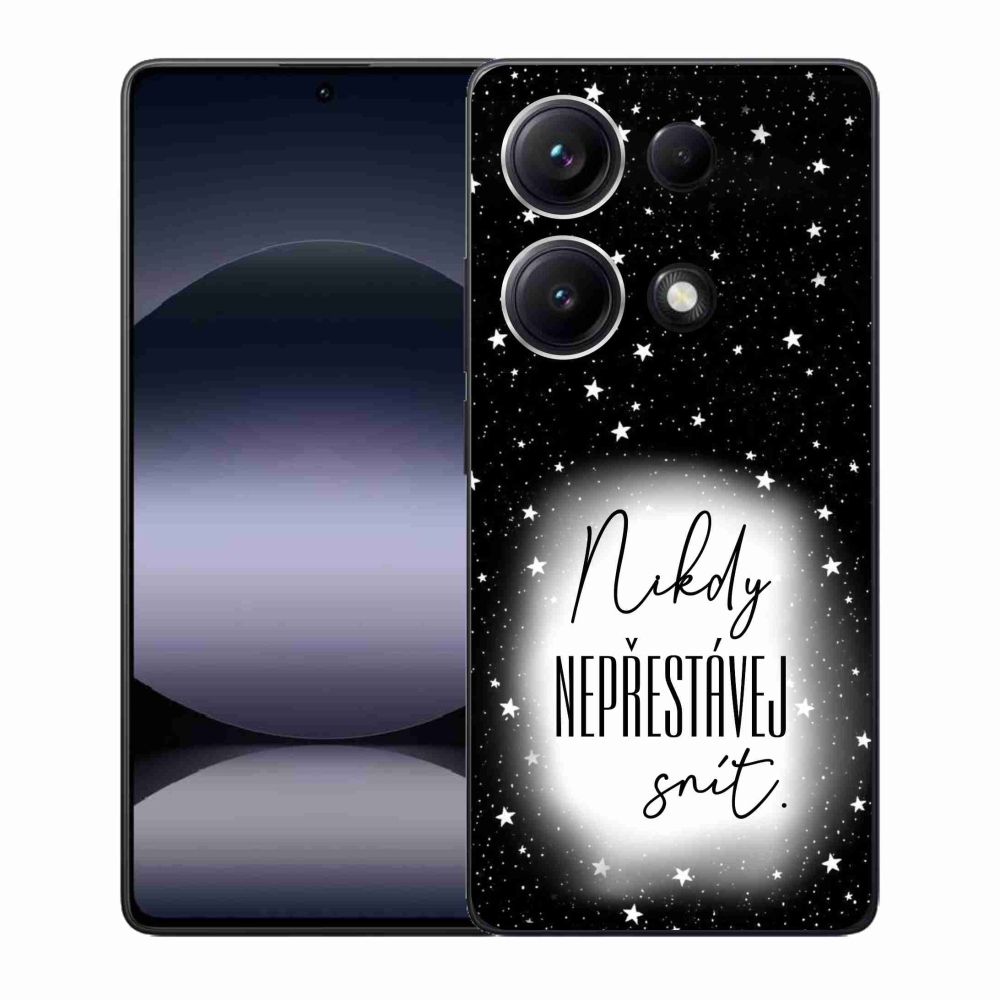 Gél borító mmCase a Xiaomi Redmi Note 14S-hez - idézet 1 fehér és fekete háttérrel