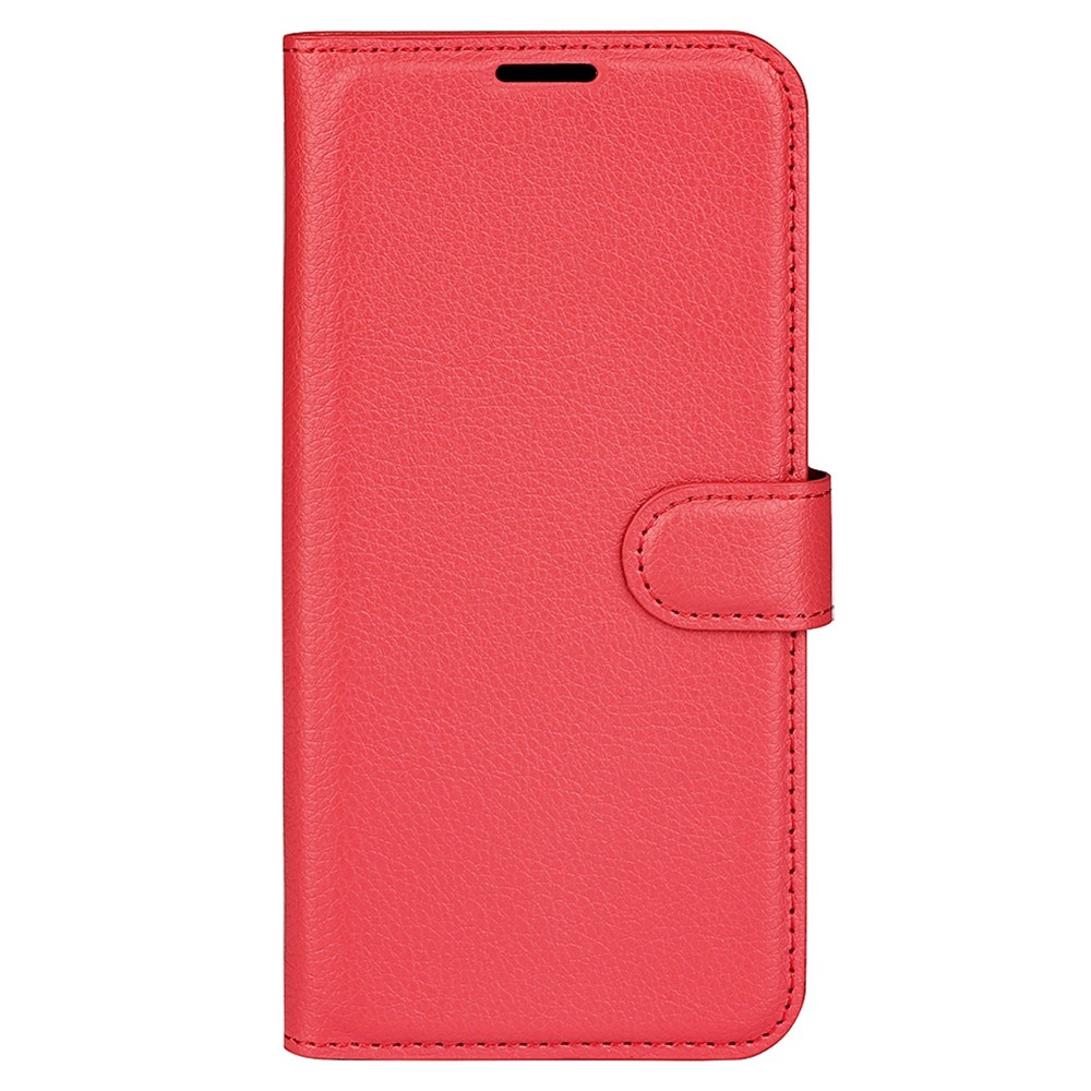 Litchi könyv tok Xiaomi Redmi Note 12S-hez - piros