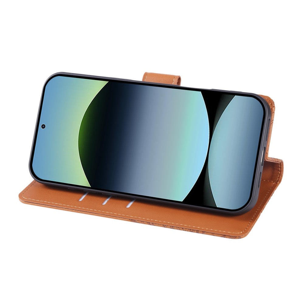 Rózsaszín könyvtáska Xiaomi Poco M7 Pro 5G/Note 14 5G - barna