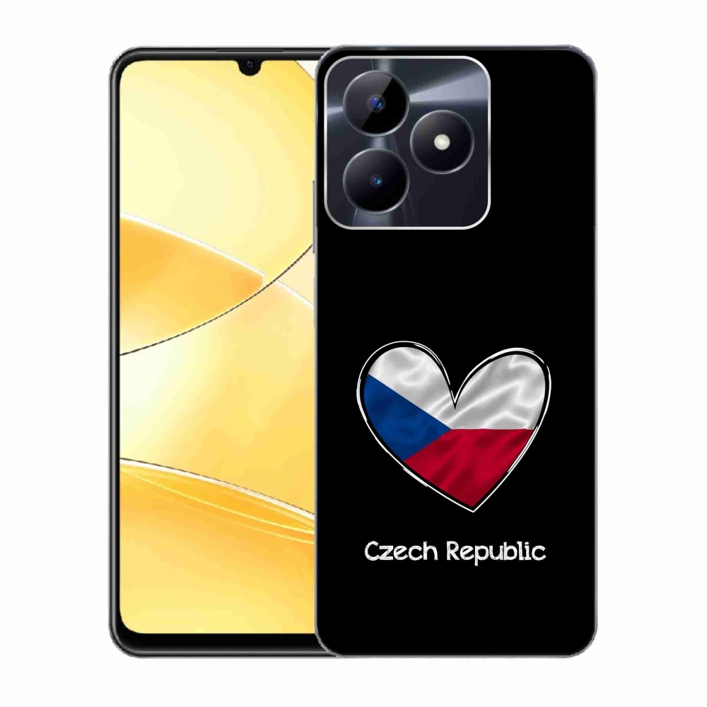 Zselés borító mmCase a Realme C51/C53 készülékhez - szív zászló fekete háttérrel