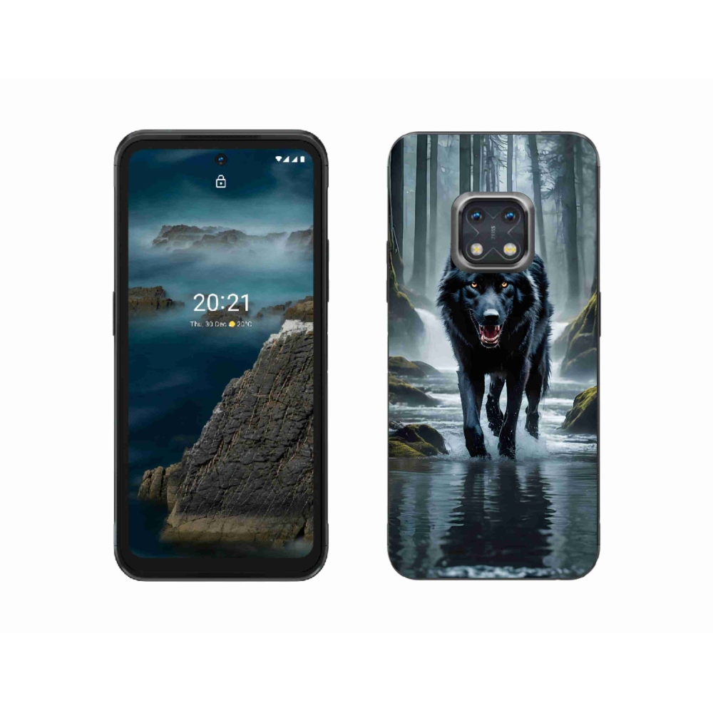 Zselés borítás mmCase a Nokia XR20 készülékhez - fekete farkas