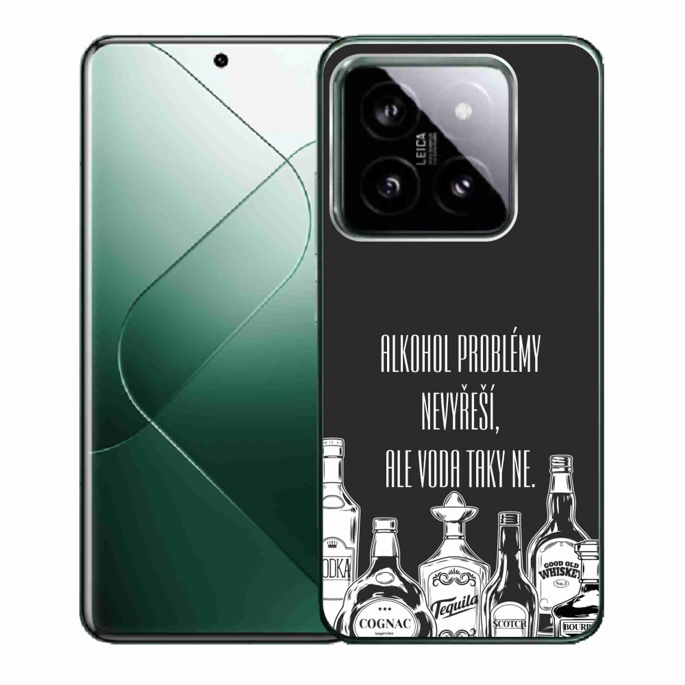 Gél borító mmCase a Xiaomi 14-hez - vicces szöveg fekete háttérrel