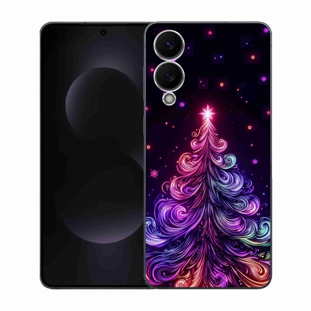 Gél borítás mmCase Samsung Galaxy S25 Edge készülékhez - neon karácsonyfa 1
