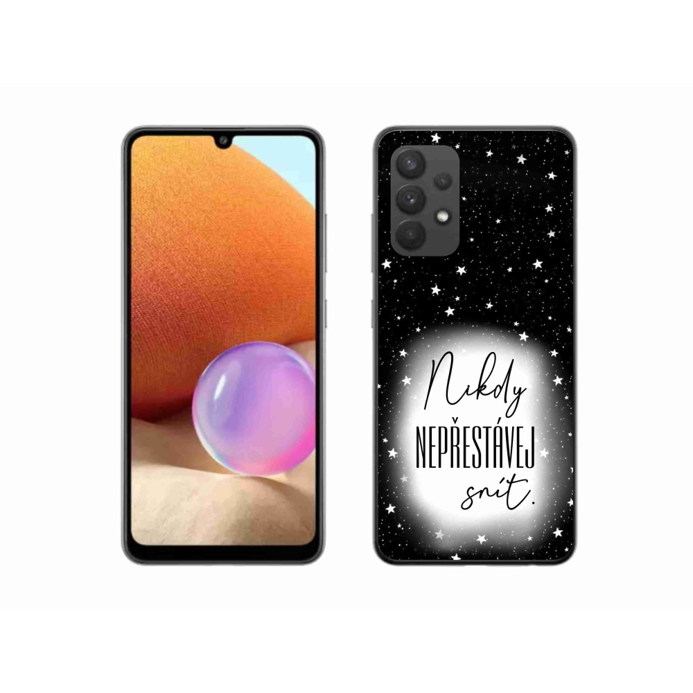 Gél borítás mmCase Samsung Galaxy A32 4G - idézet 1 fehér és fekete háttérrel