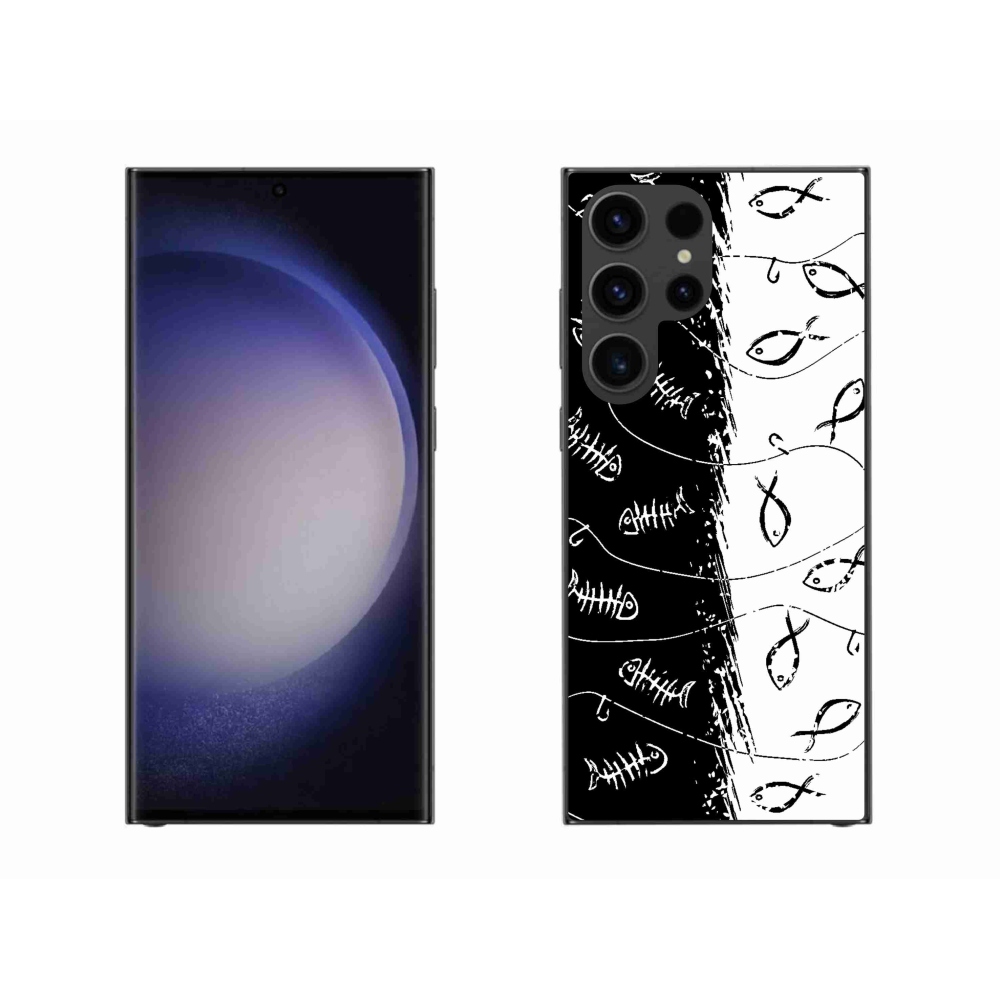 Zselés borító mmCase Samsung Galaxy S23 Ultra 5G - csontvázak és halak számára