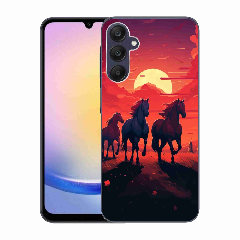 Gél borítás mmCase Samsung Galaxy A25 5G - lovak és naplemente