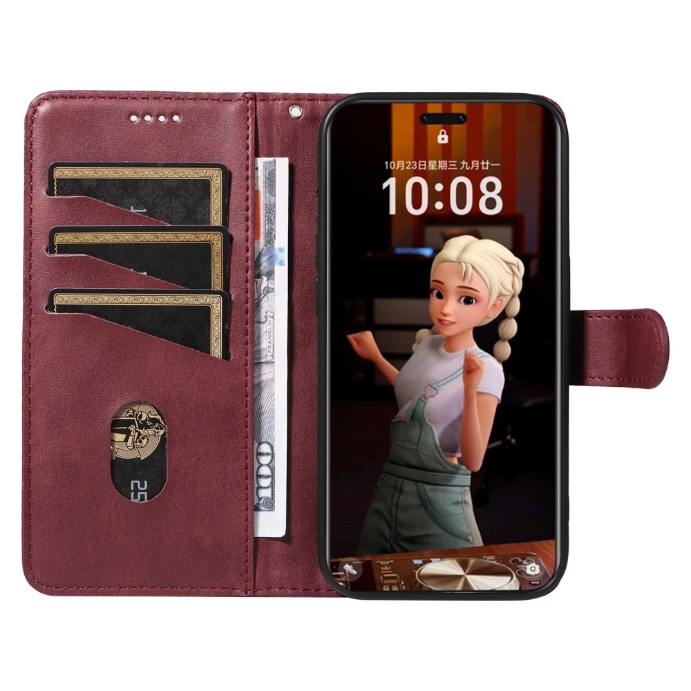 Póló alakú könyvtáska Honor Magic 7 Pro 5G - bordó színben