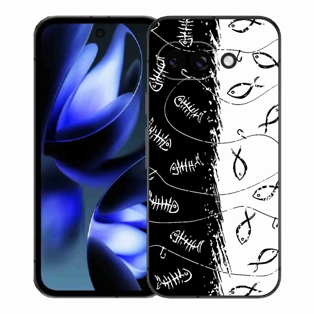 Gél borítás mmCase a Google Pixel 9a számára - csontvázak és halak