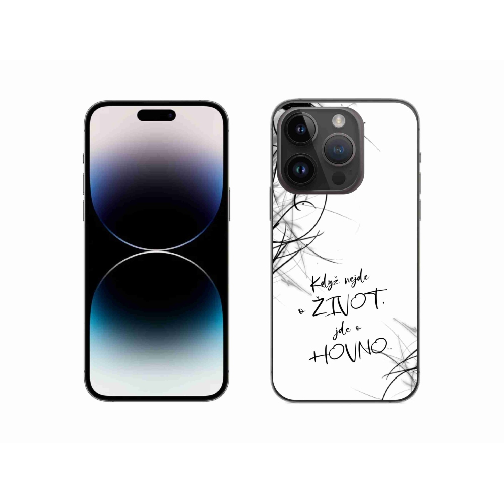 Gél borítás mmCase iPhone 14 Pro 6.1 készülékhez - vicces szöveg 16 fehér háttér