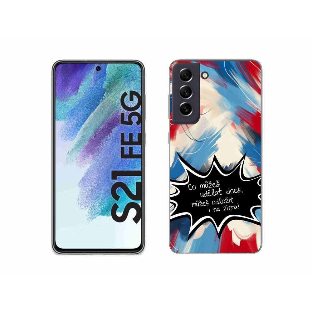 Gél borító mmCase Samsung Galaxy S21 FE 5G - vicces szöveg 9 fekete háttér