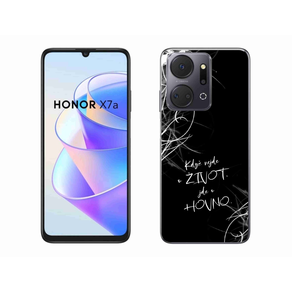 Gél borító mmCase a Honor X7a készülékhez - vicces szöveg 16 fekete háttér