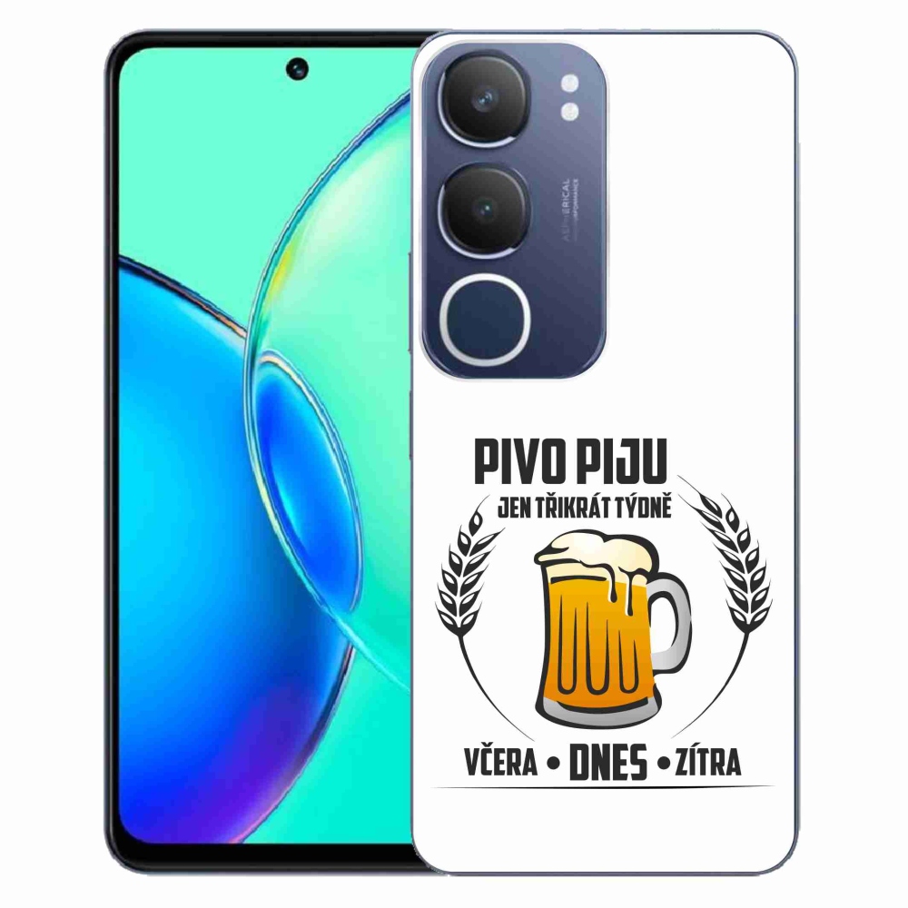 Gél borító mmCase a Vivo Y19s készülékhez - sör motívum fehér háttérrel