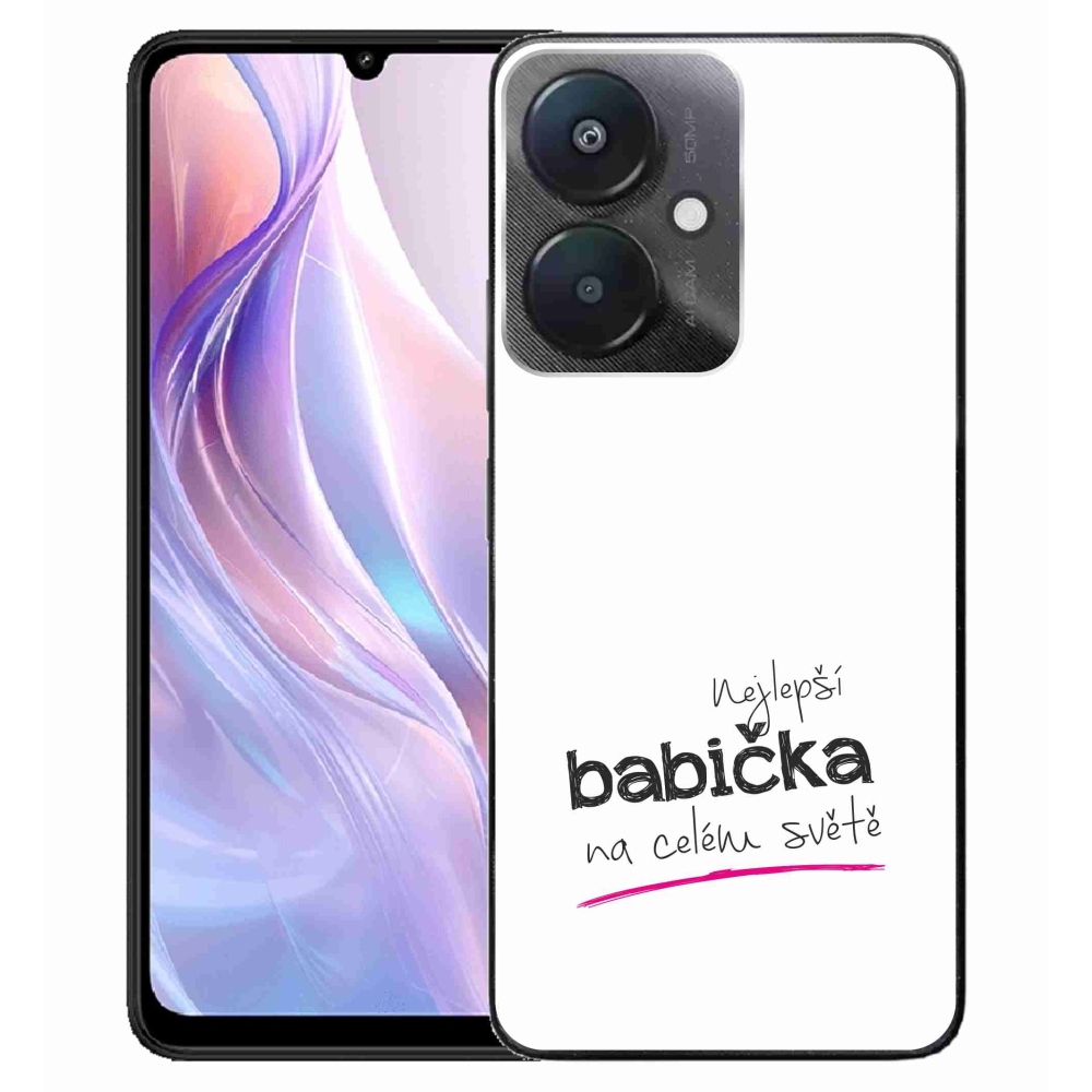 Gél borító mmCase a Xiaomi Redmi 13C 5G - legjobb nagymama 4 fehér háttérrel