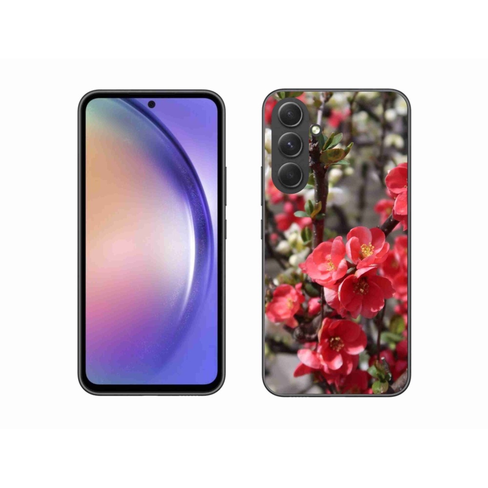 Gél védőhuzat mmCase Samsung Galaxy A54 5G - piros virágok