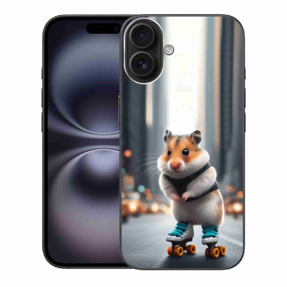Zselés borítás mmCase iPhone 16 Plus készülékhez - hörcsög korcsolyán