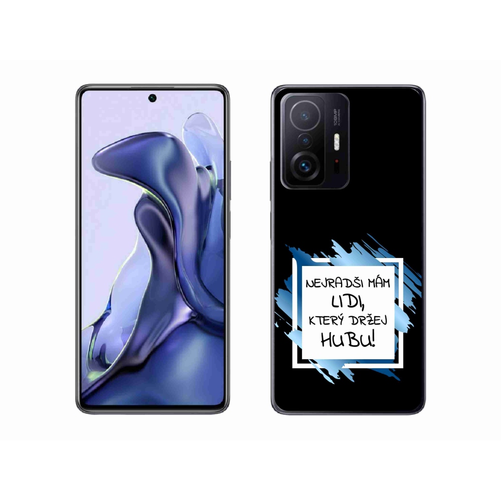 Gél borító mmCase a Xiaomi 11T Pro számára - vicces szöveg 7 fehér és fekete háttérrel