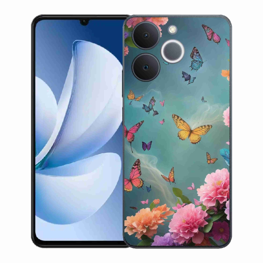 Gél borító mmCase a Realme Note 70T készülékhez - színes virágok és pillangók