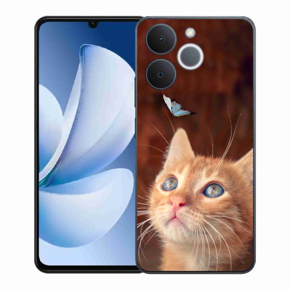 Gél borító mmCase a Realme Note 70T készülékhez - pillangó és cica