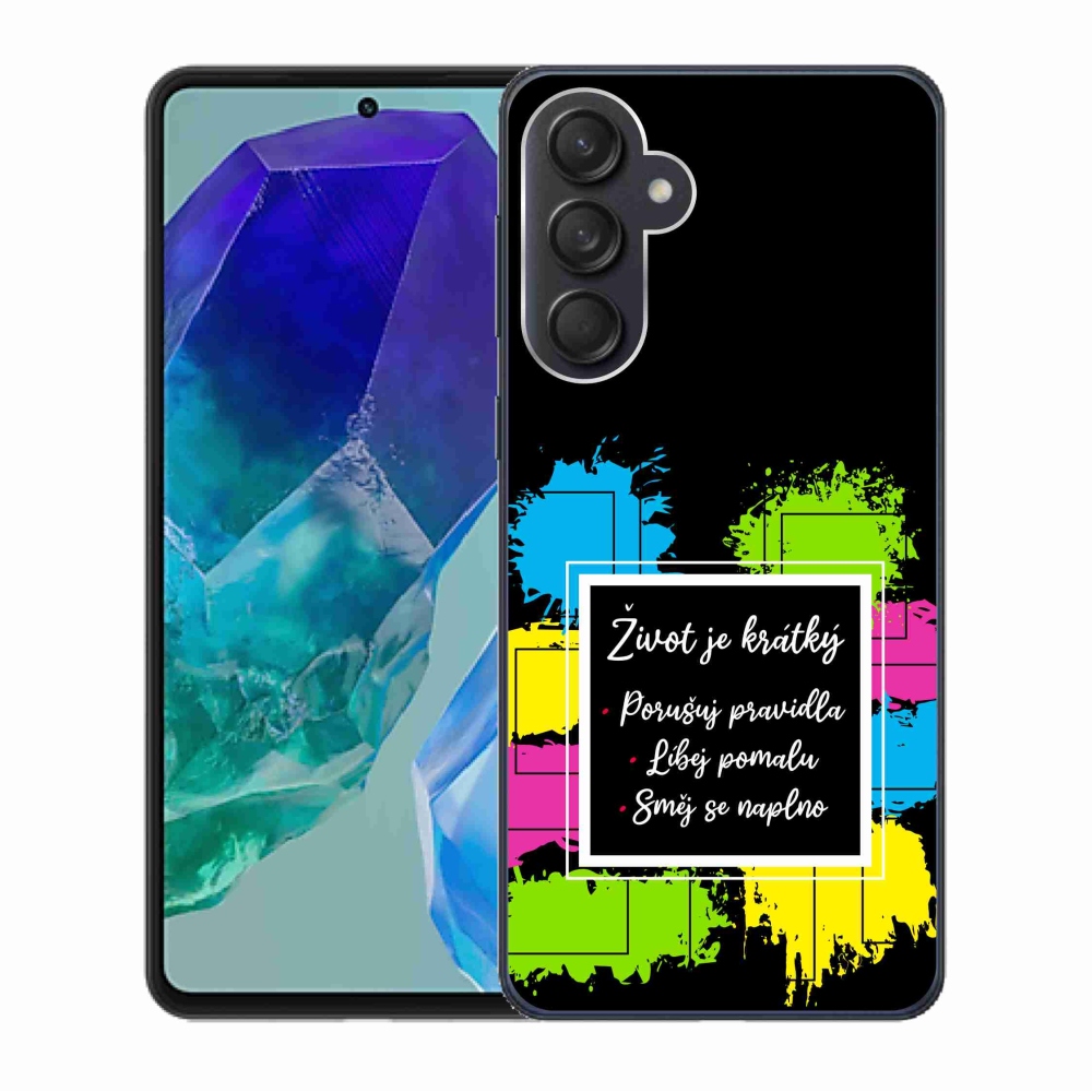 Gél borító mmCase Samsung Galaxy M55 5G - idézem 5 fekete háttérrel