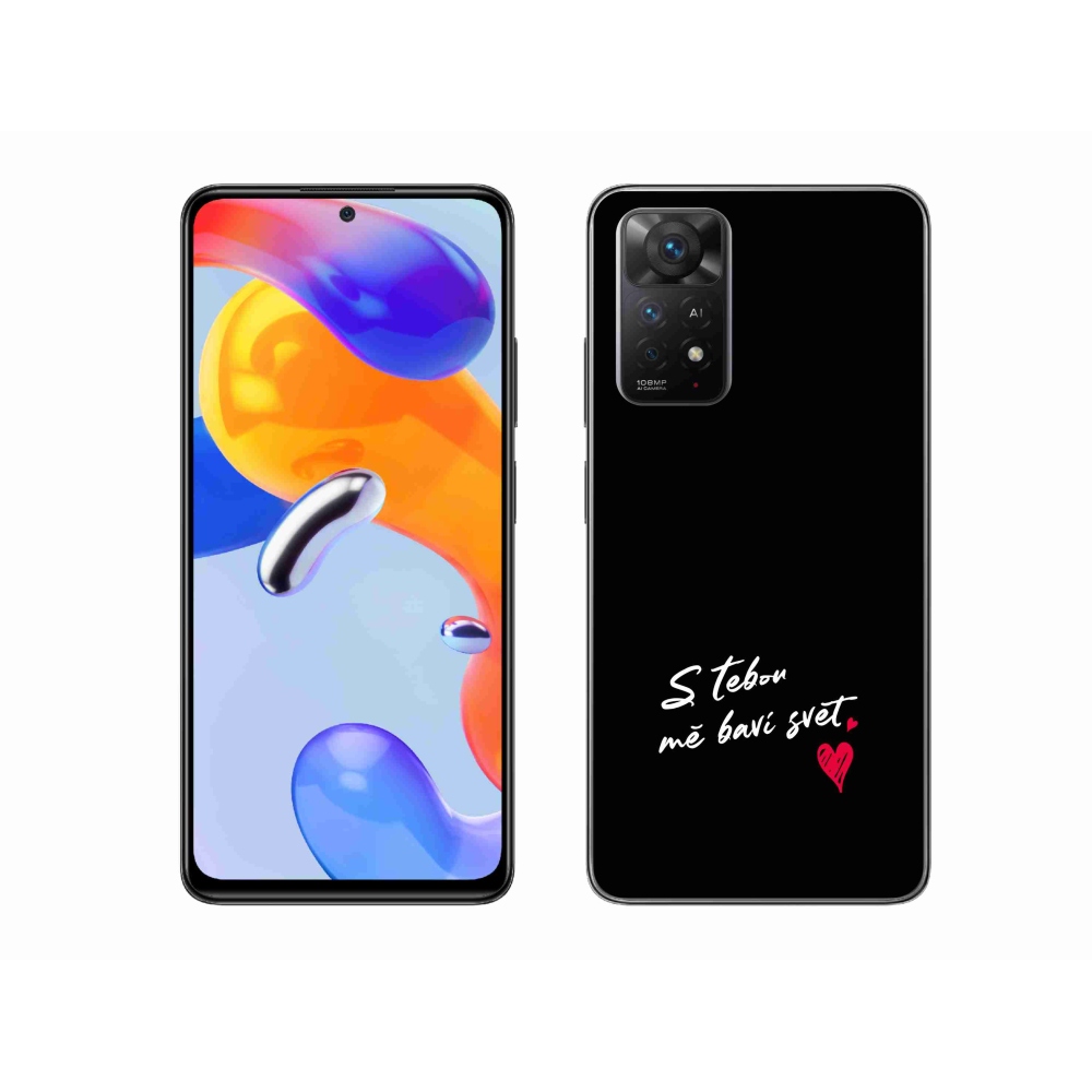 Gél borító mmCase a Xiaomi Redmi Note 11 Pro 4G/5G - szerelem szöveg 1 fekete háttérrel