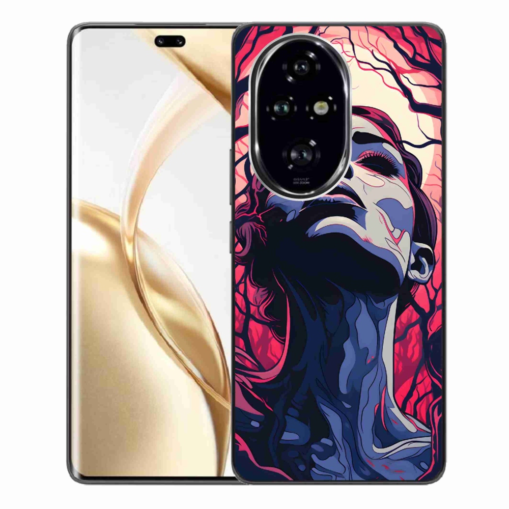 Zselés borítás mmCase a Honor 200 Pro 5G számára - absztrakt arc