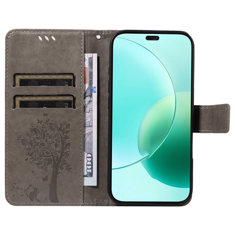 Fák könyvtáska Honor 400 Lite-hoz - szürke