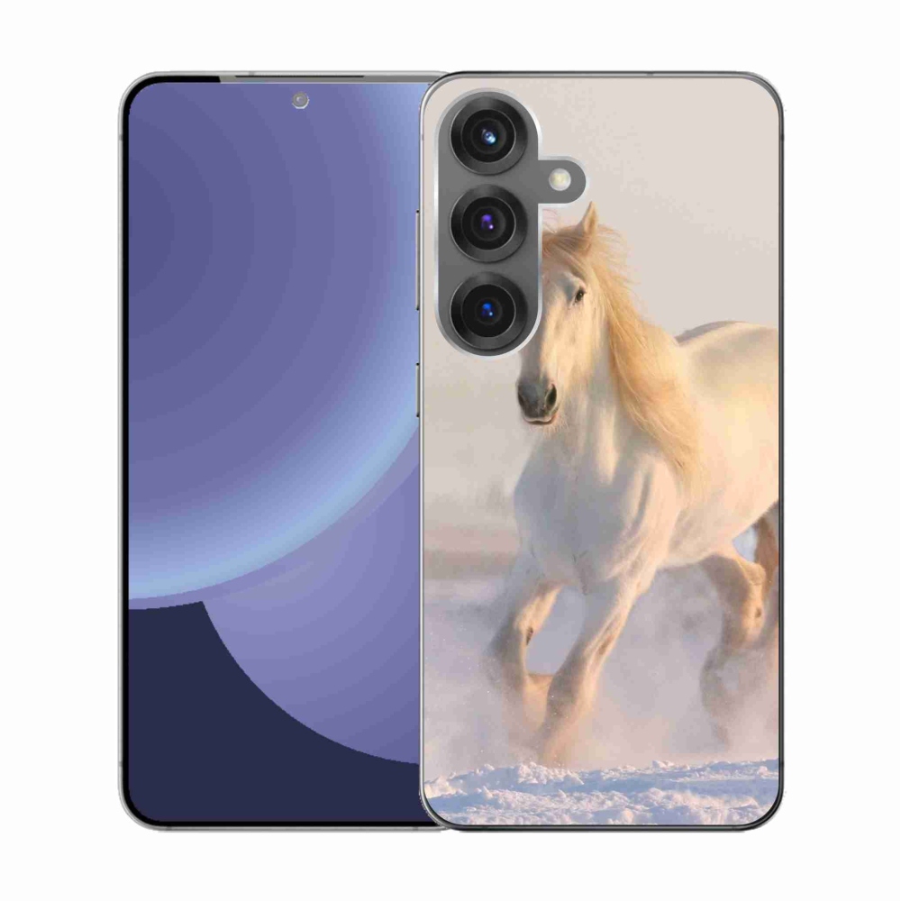 Gél borítás mmCase Samsung Galaxy S25 készülékhez - ló a hóban