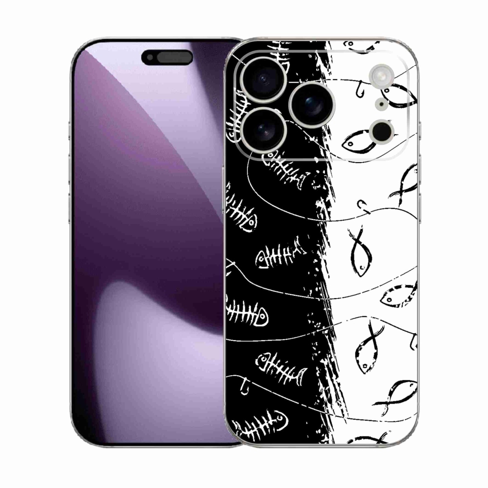 Zselés borítás mmCase iPhone 17 Pro készülékhez - csontvázak és halak