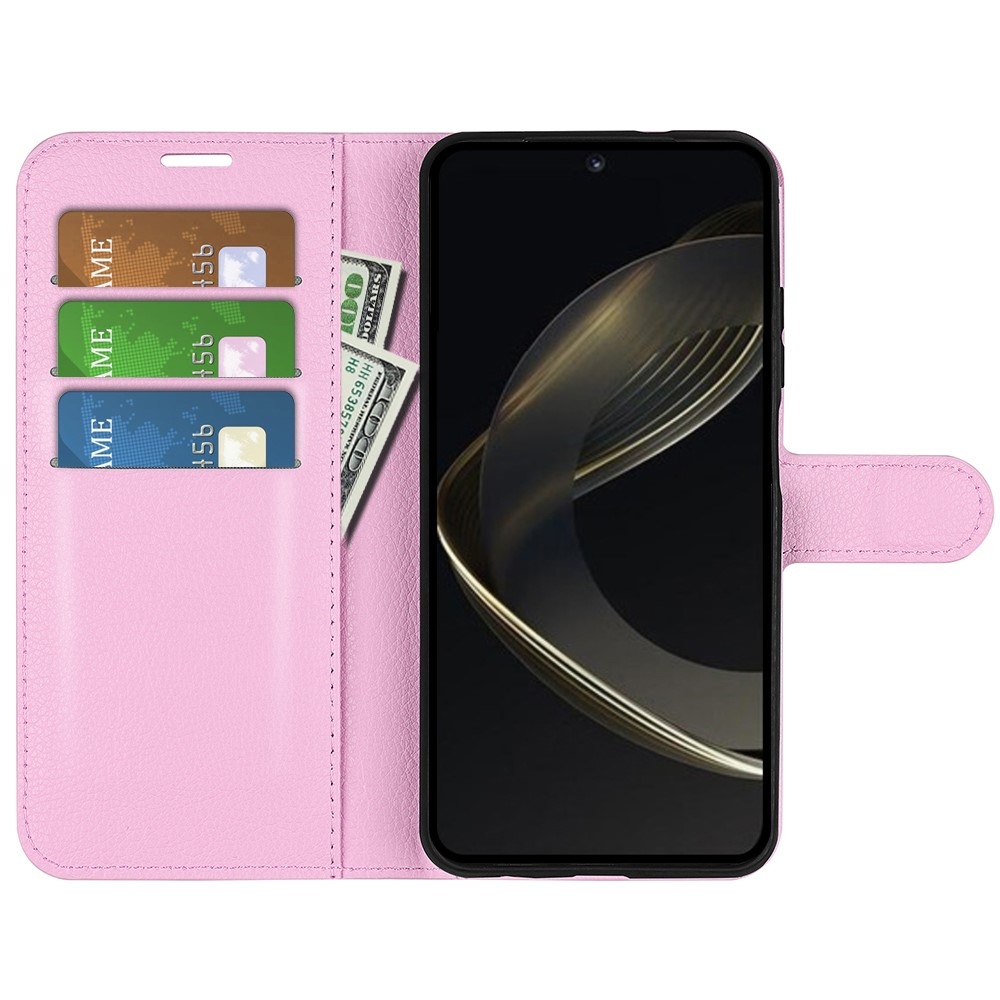 Litchi könyv tok a Huawei Nova 11-hez - rózsaszínű