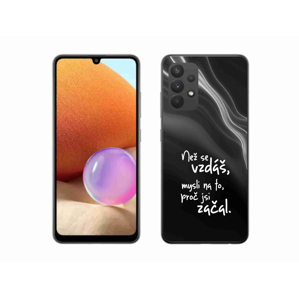 Gél borítás mmCase Samsung Galaxy A32 4G - idézet 2 fekete háttérrel