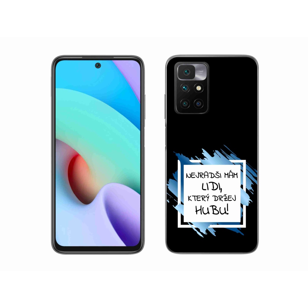 Gél borító mmCase a Xiaomi Redmi 10/Redmi 10 (2022) - vicces szöveg 7 fehér és fekete háttérrel