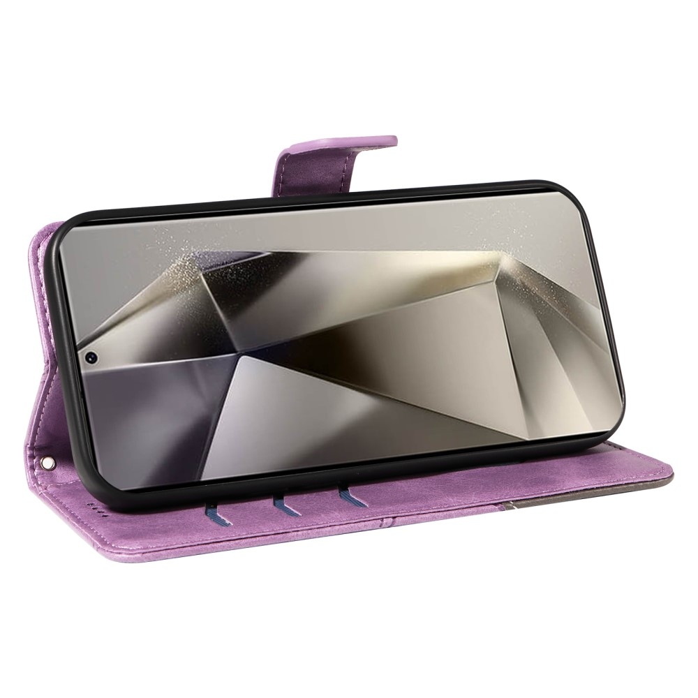 Vonalak könyv tok Samsung Galaxy S25 Ultra - világos lila