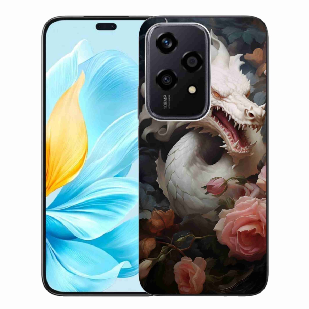 Zselés borítás mmCase a Honor 200 Lite 5G számára - fehér sárkány