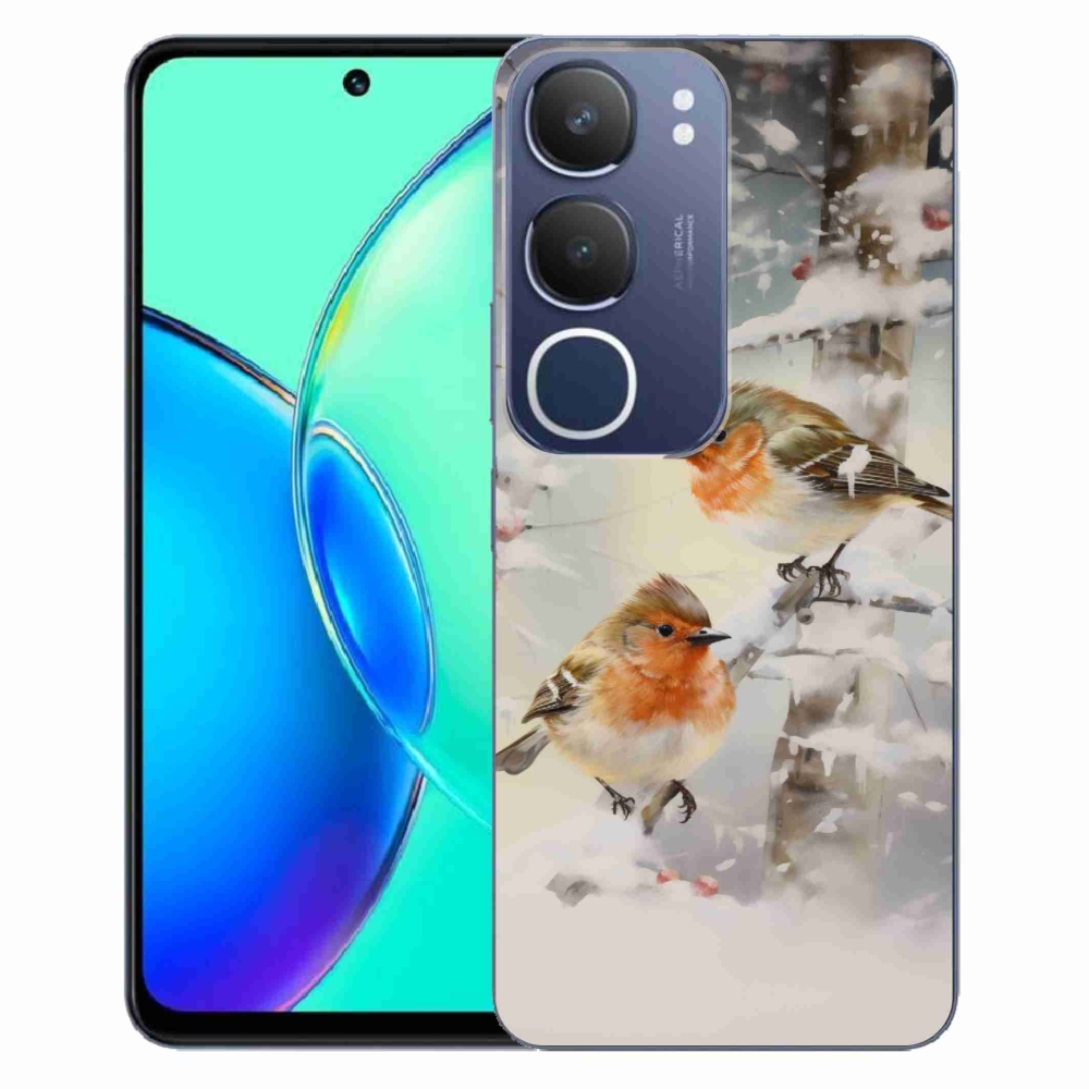 Gél borítás mmCase a Vivo Y19s készülékhez - madarak télen