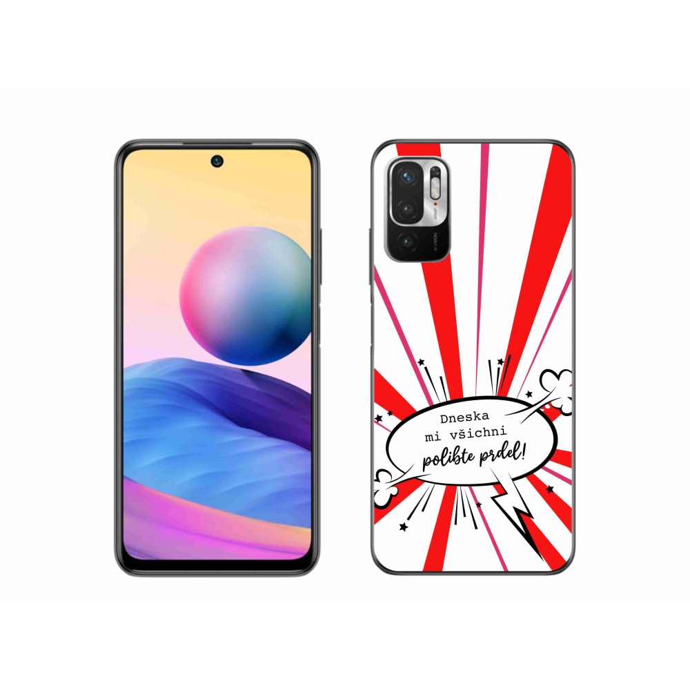 Gél borító mmCase a Xiaomi Redmi Note 10 5G-hez - vicces szöveg 15 fehér háttérrel