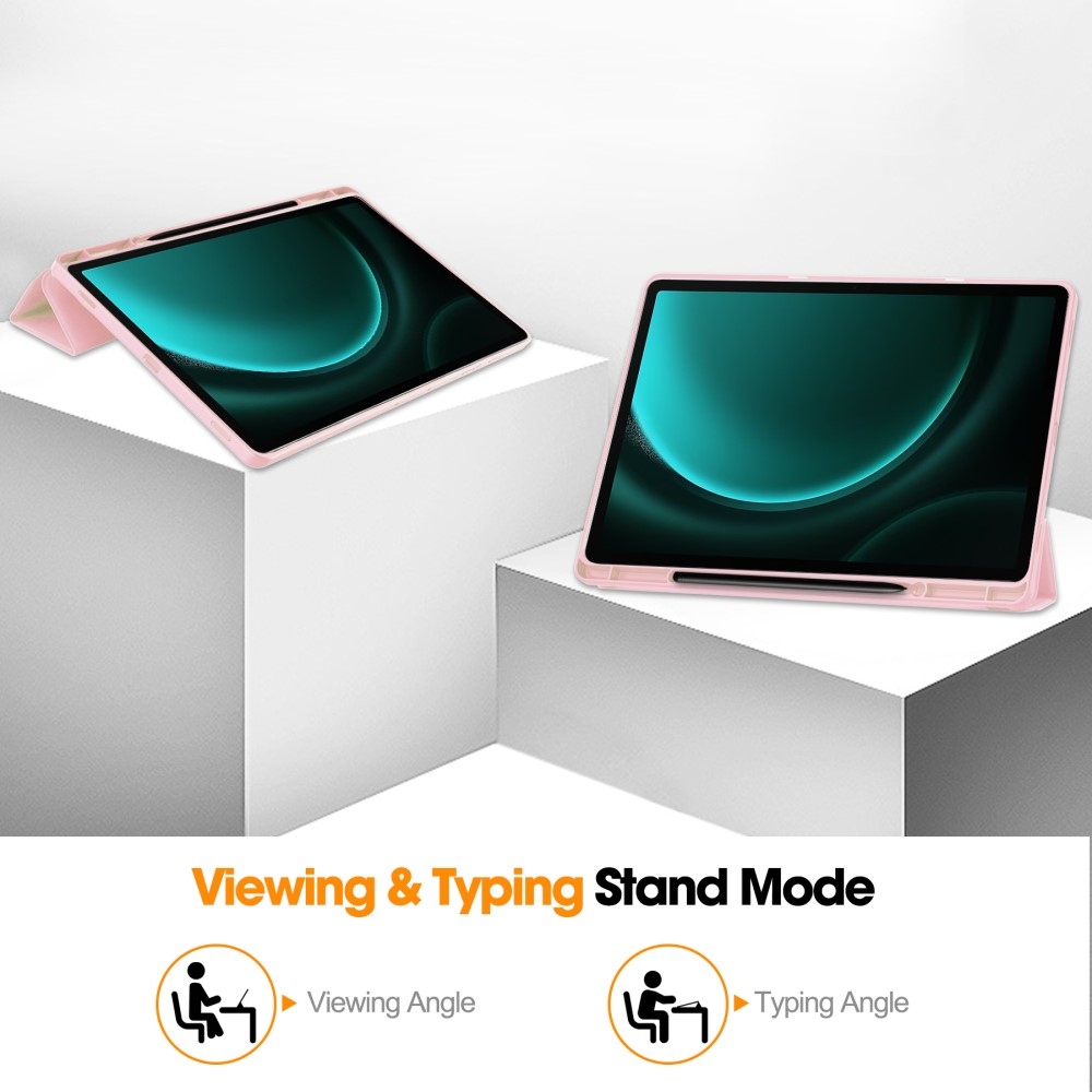 Ügyes záró tok Samsung Galaxy Tab S9 FE+ készülékhez - rózsaszín